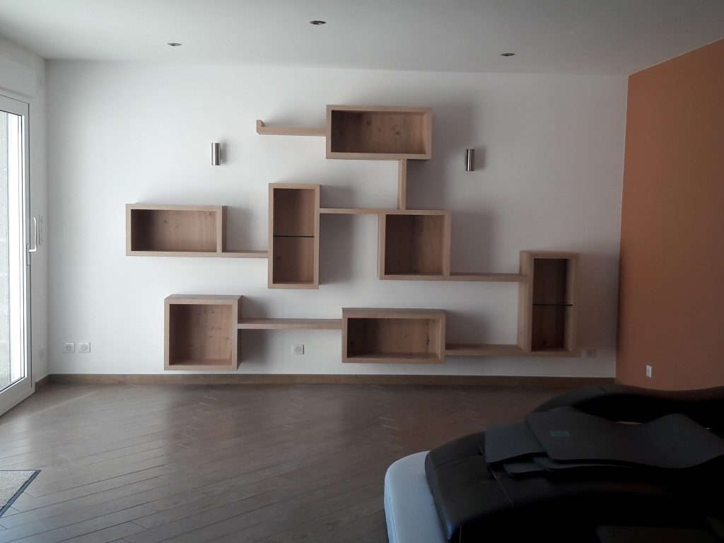 Meuble suspendu meuble étagère en bois sur-mesure meximieux